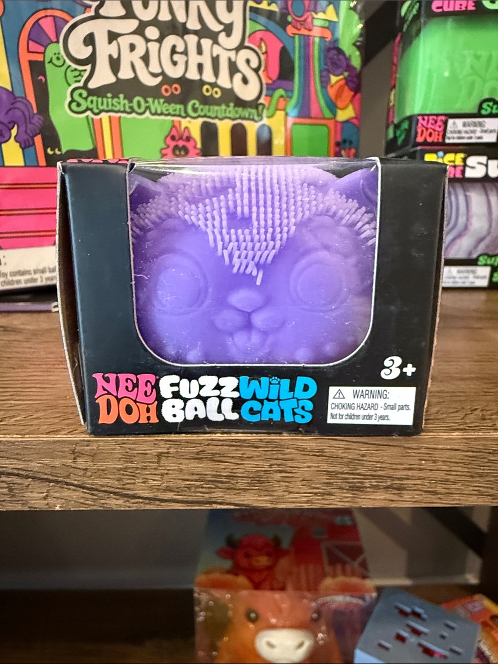 Needoh fuzzball wildcats - purple LEOPARD pattern